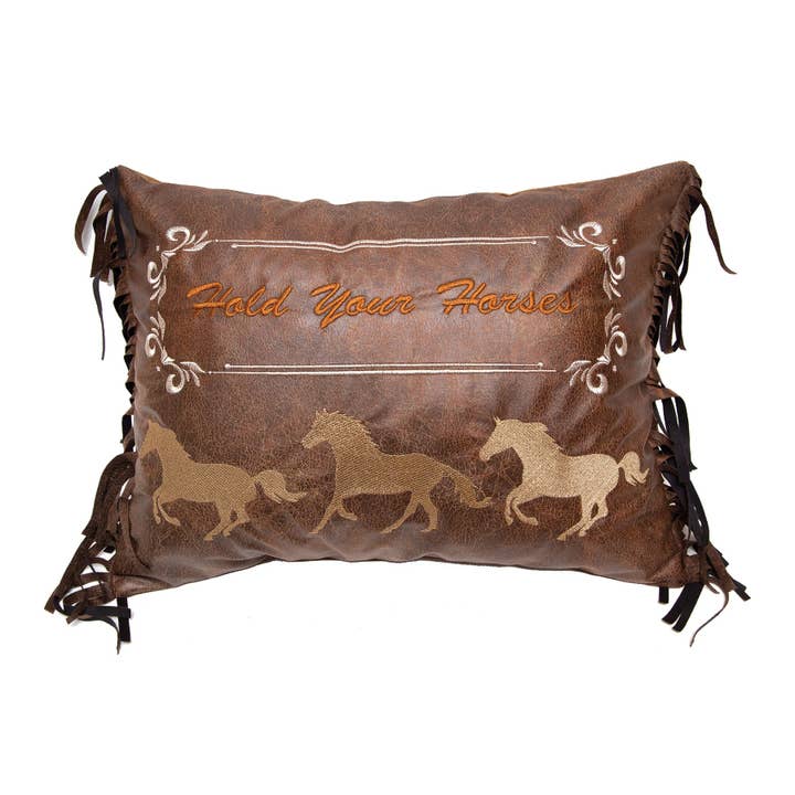 Hold Your Horses Pillow for wholesale by Carstens, Inc.
