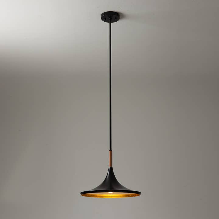 Pendant Light 8" Matte Black Lodi Small for wholesale by Nova of California