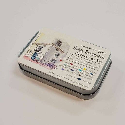 Push/Pull - Wholesale Watercolor Paint - Push/Pull Supplies - Urban Sketcher 12 Pan Watercolor Set1