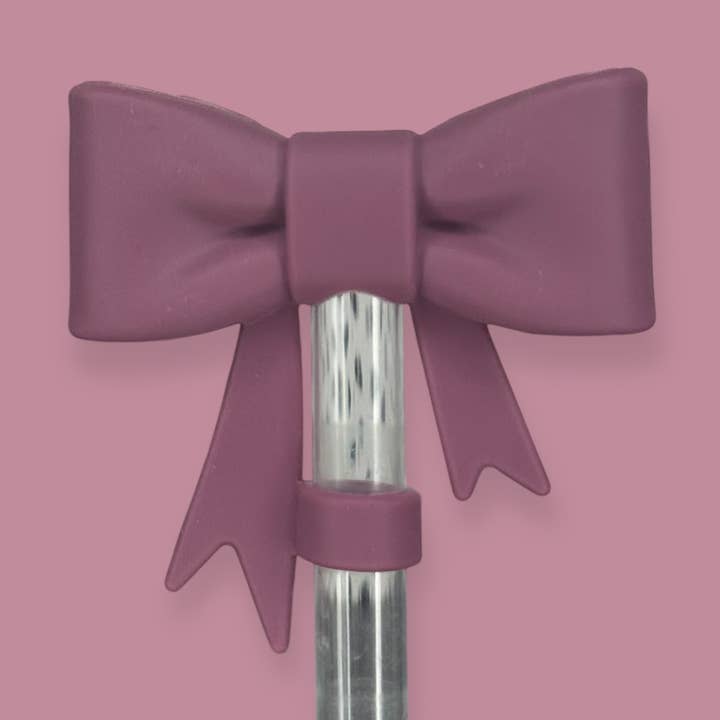 Mauve | Bow | Straw Topper 10mm for wholesale by Sip n' Style Shop Co.