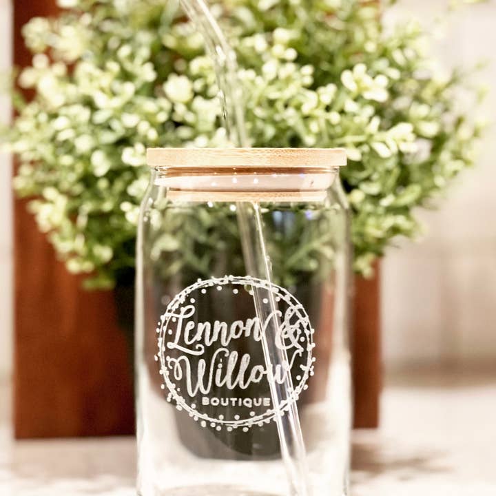 Salty Spouse Glassware - Wholesale Drinking Glass/Cup - Etched Logo Beer Can Glass- Iced Coffee Glass