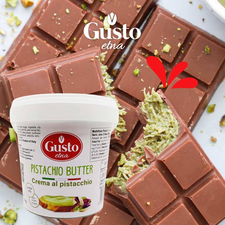 Wholesale Italian Food - Wholesale Nut Butter - Gusto Etna, 6.6 lb (3 kg) Sweet Pistachio Butter Cream tub