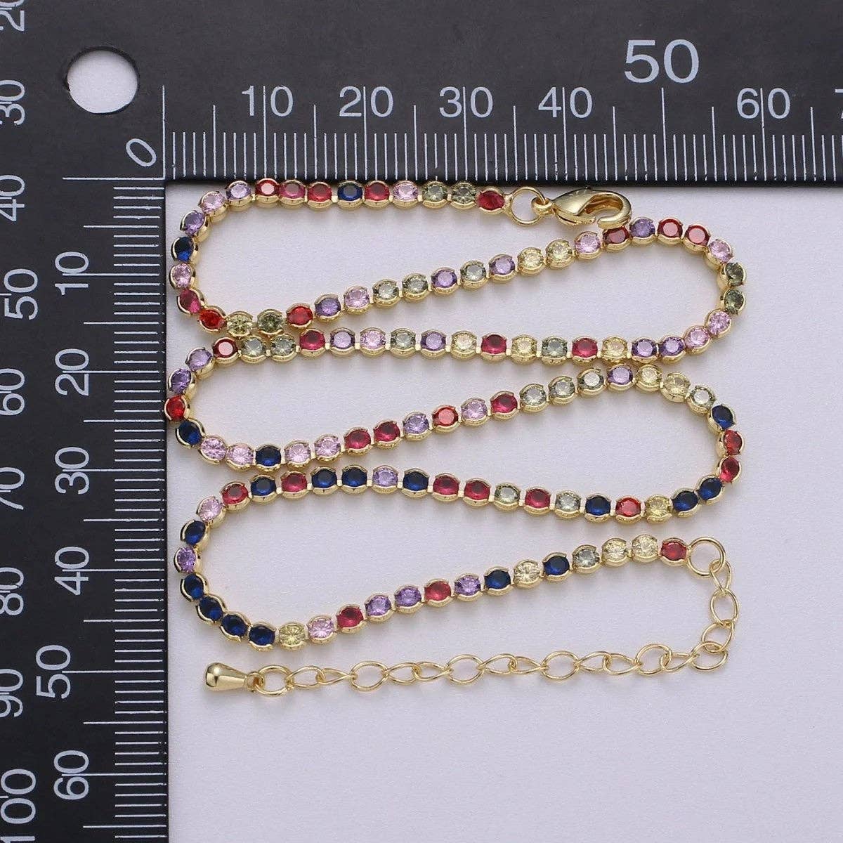 Simply Jewels - Vendita all'ingrosso Collane a catena e maglie - Collana Girocollo a Catena Tennis MICRO Multicolore CZ *DISC* CN-21CN8961