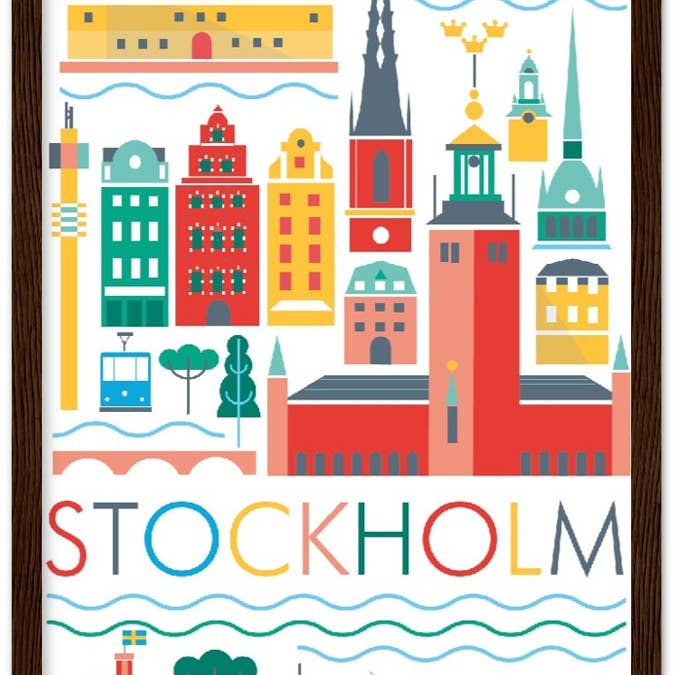 Stockholm Scandi Premium Matte Paper Wooden Framed Poster for wholesale by Max & Oscar