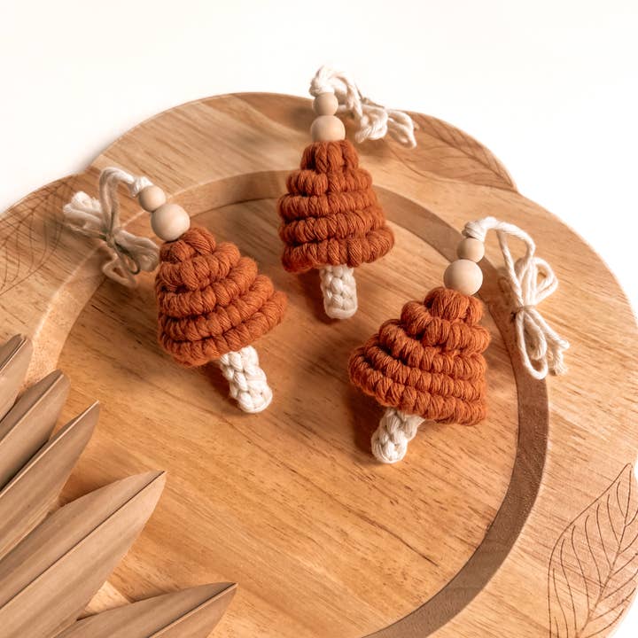 Meraki The Studio Co. - Wholesale Car Decorative Charm - Unisex - Macrame Car Charm Mushroom Diffuser | RearView Mirror Hanger2