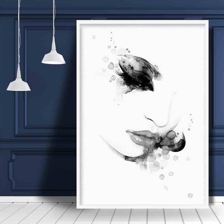 Artze Wall Art – wholesale Konsttryck – Mode illustration abstrakt akvarell ansikte konst tryck