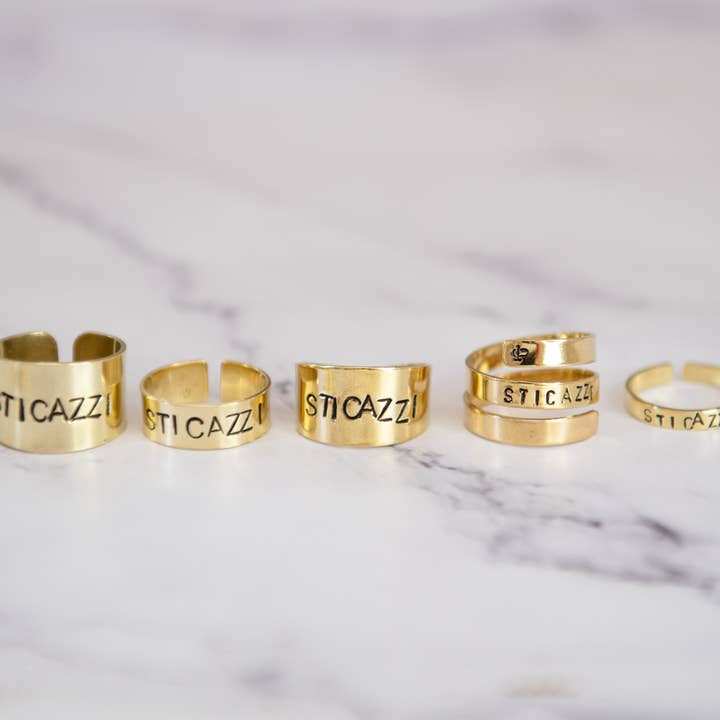 Loti jewels - Wholesale Band/Stacked Ring - MESSAGE RING IN BRASS WITH ENGRAVING5