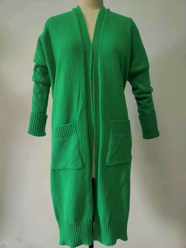 Rosa Clothing - Wholesale Cardigan - Women's - Casual Roll Up Sleeves Baggy Long Knitted Cardigan8