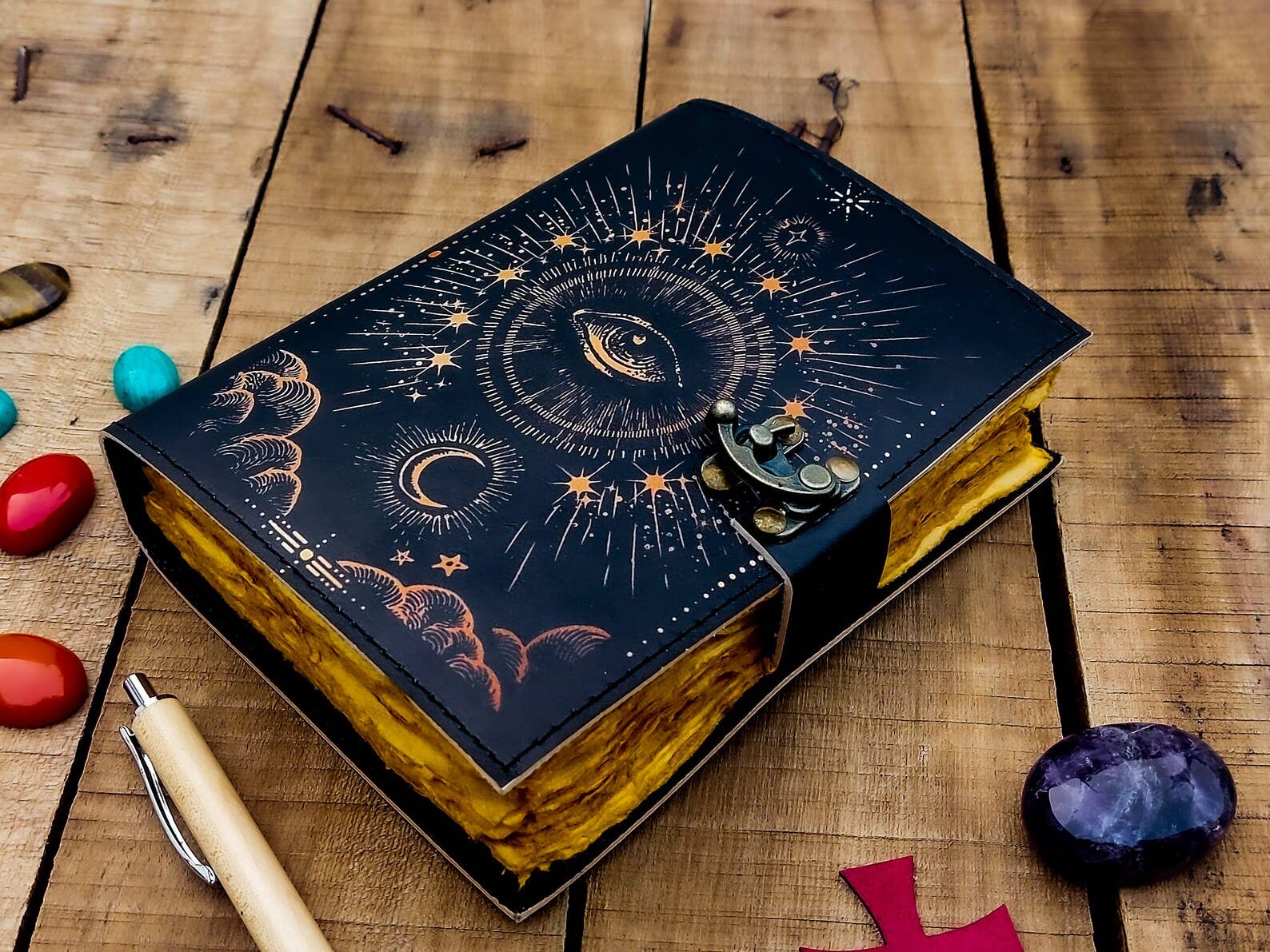 MNM HANDICRAFTS – wholesale Journal/diary – Book of Spells Grimoire Celestial Evil Eyes Journal Notebook1