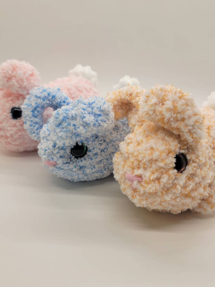 Spring bunnies, handmade crochet toy, for wholesale by Bear Rye
