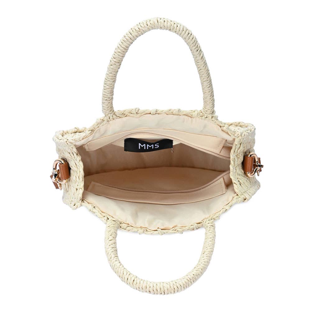 Sensibling Corp. - Venta al por mayor Bolso con asas - Mujer - Bolso bandolera redondo de paja con asa superior7