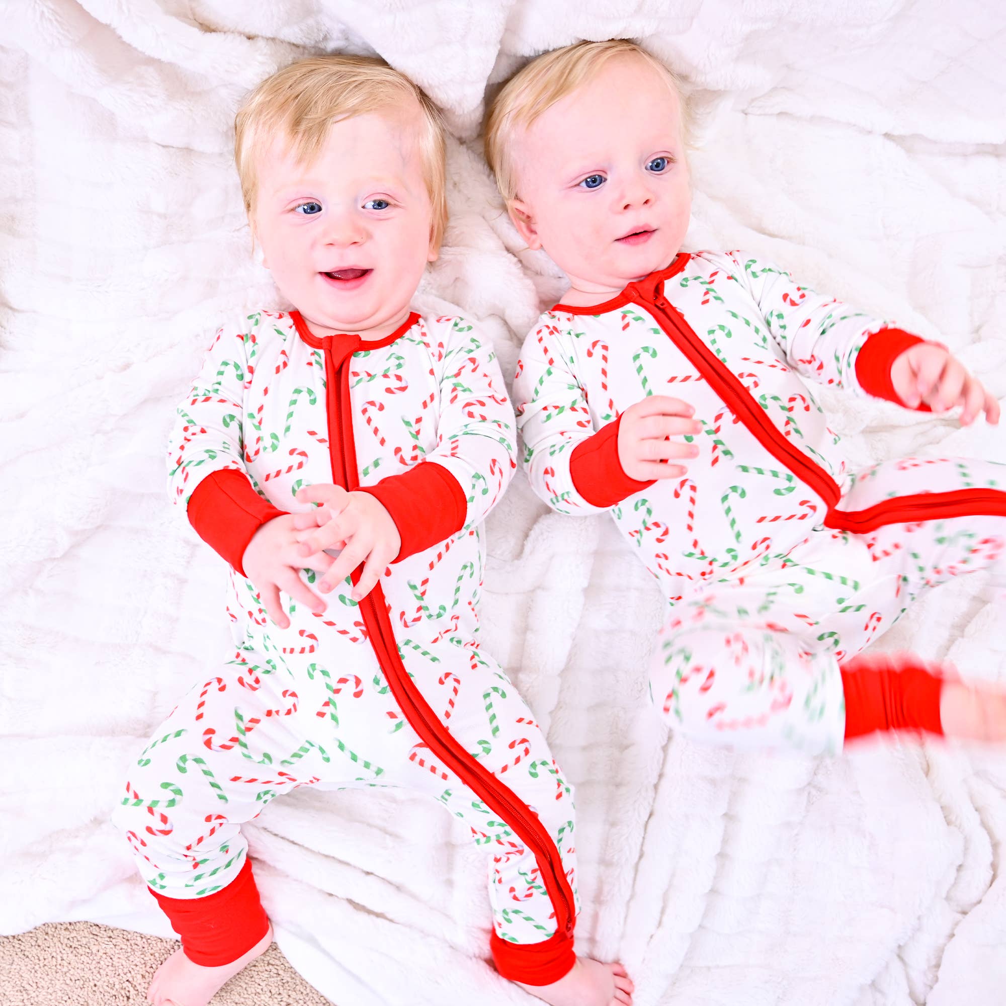 LollyBanks - Wholesale Sleepsuit - Baby - Candy Cane Christmas Holiday Baby Bamboo Pajamas7