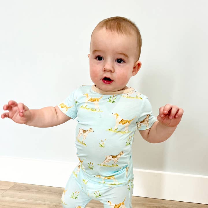 Hunting Dogs Two Piece Pajama Pants Set for wholesale by Sweet Bay Clothing