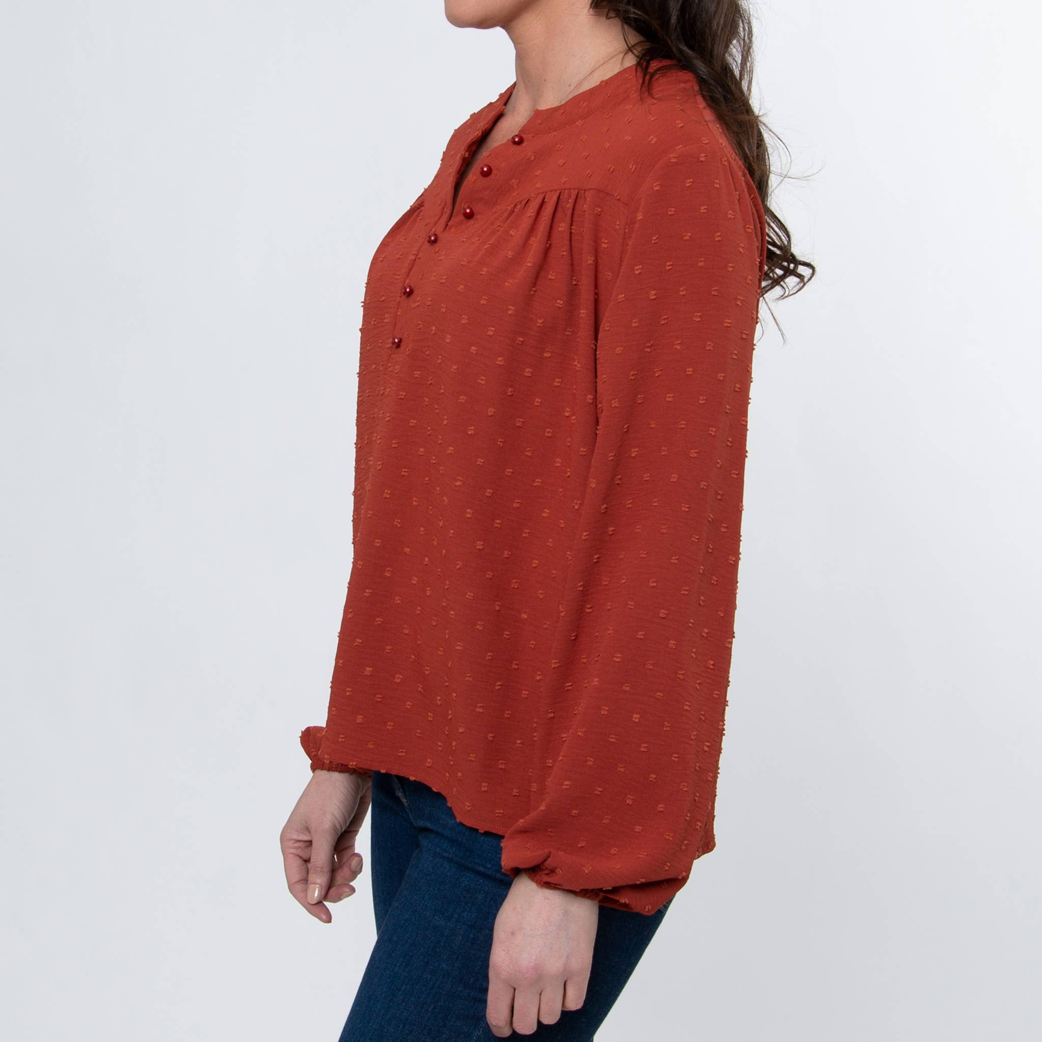 Elsie & Zoey - Vendita all'ingrosso Camicetta - Donna - Camicetta da contadino a maniche lunghe Perrie Swiss Dot8