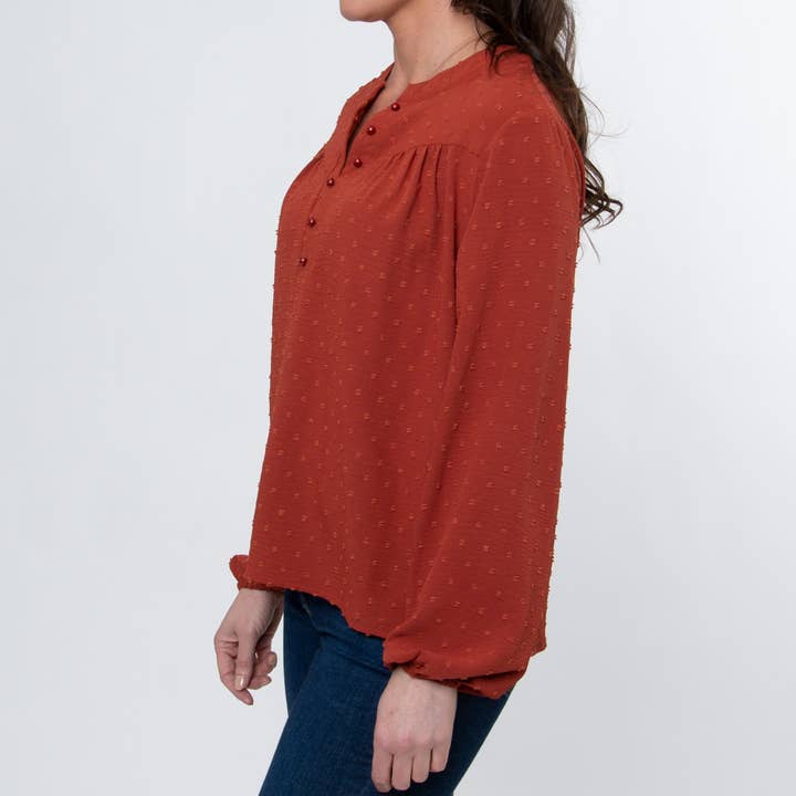 Elsie & Zoey - Vendita all'ingrosso Camicetta - Donna - Camicetta da contadino a maniche lunghe Perrie Swiss Dot8