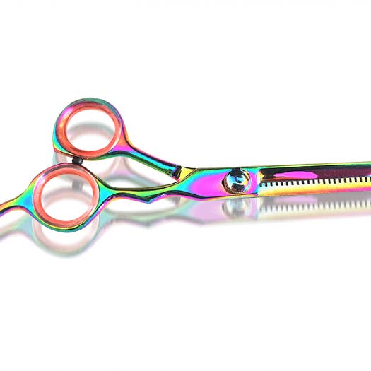 HOLLYWOOD NAILS - Wholesale Hair Scissors - Hairdressing scissors set professional rainbow colour thinner.1