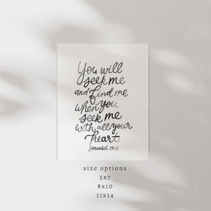 EverElling - Wholesale Art Print - Seek Me With All Your Heart Print2
