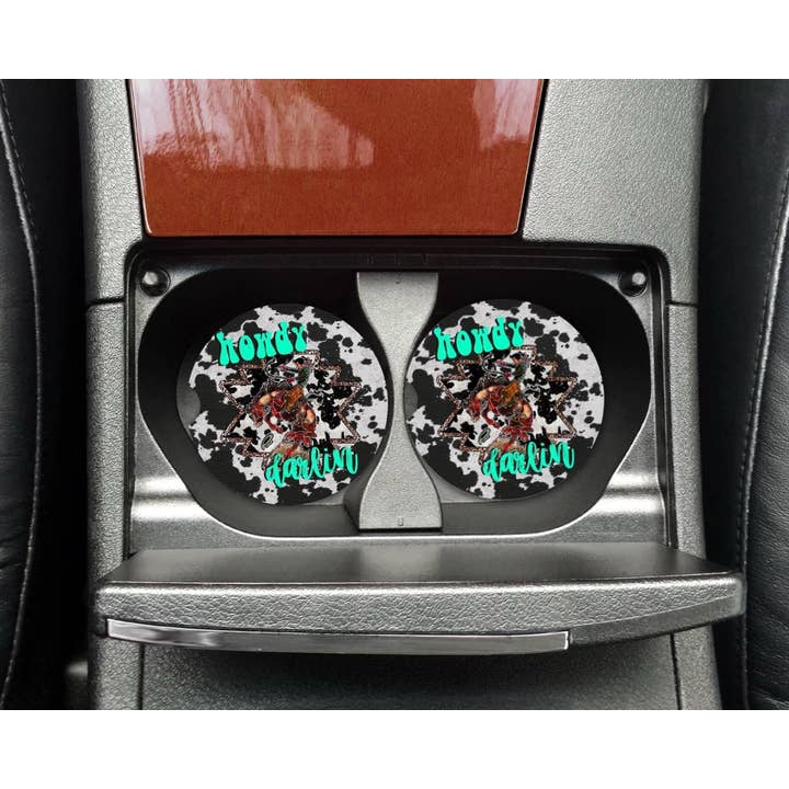 Howdy Darlin’ Car Coaster Set for wholesale by The Goblin Saloon