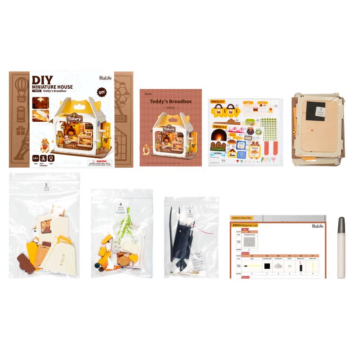 Robotime - Wholesale DIY Craft Kit - Kids - DS033 Teddy's Breadbox ROBOTIM Rolife DIY Miniature House