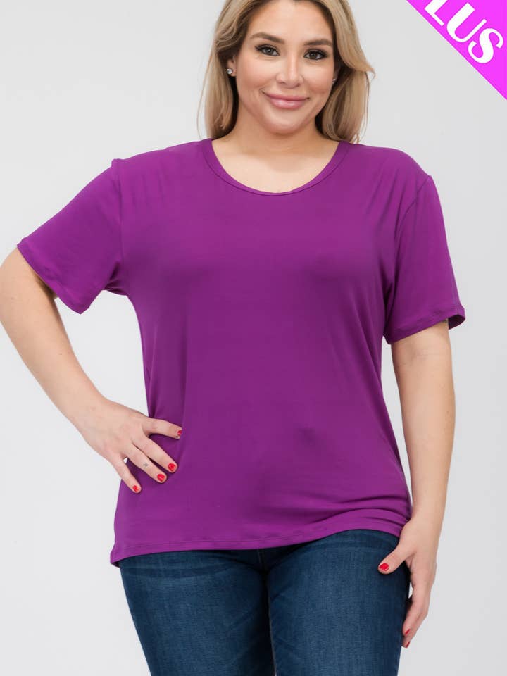 CAPELLA APPAREL - Wholesale T-Shirt - Women's - Plus Size Basic Short Sleeve T-shirt16