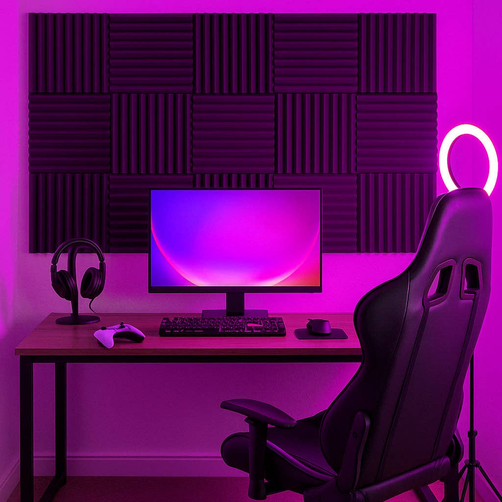 Rinkit Ltd - Wholesale Wall Accent - Square Foam Acoustic Panels - 2.5 x 30 x 30cm - Black - Pack of 122