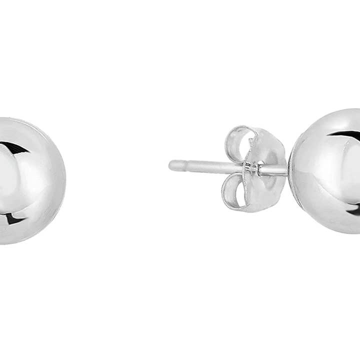 Kugelohrstecker aus 14-karätigem Weißgold — mit Pushback für den Großhandel von Paris Jewelry