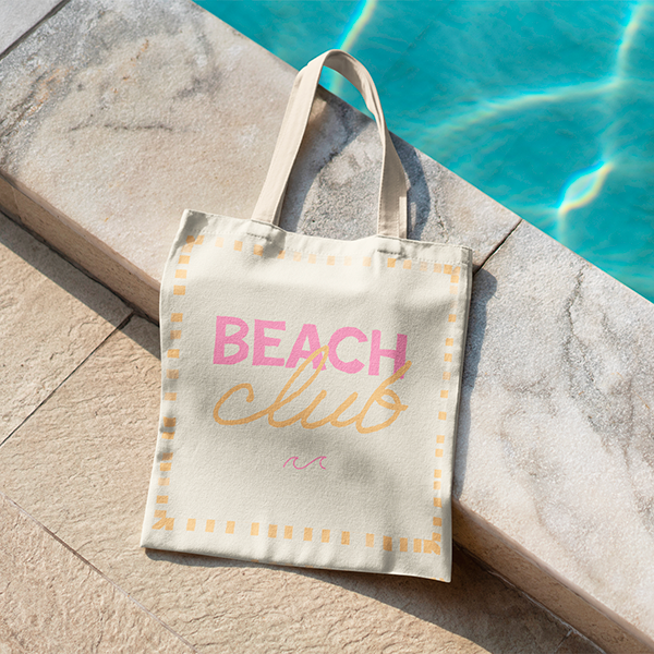 Coast and Valley - Wholesale Tote Bag - Unisex - 100% cotton tote bag "beach club"0