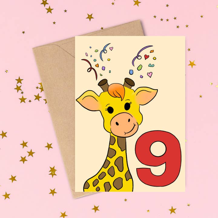 Birthday Greeting Card – Australian Made – Nine for wholesale by MFA Madeline Farley Art