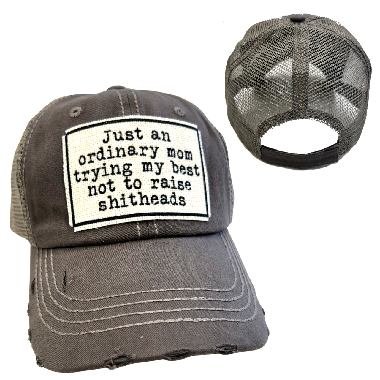 dkhandmade - Wholesale Trucker Hat - Women's - MOM TRYING NOT TO RAISE SHITHEADS | WOMAN'S HAT | DISTRESSED7