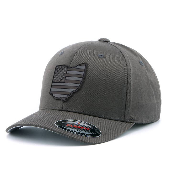 Graphite Ohio Glory Curved Flexfit Fitted for wholesale by Griwolfe