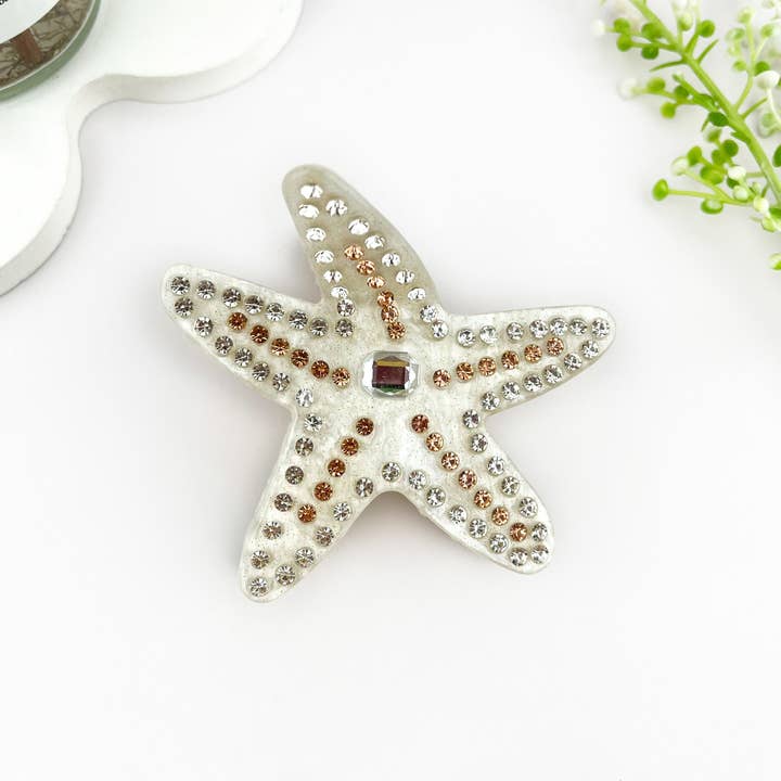 mildstyles - Wholesale Hair Clip - Women's - Delicate Rhinestone Starfish Acetate Hair Claw Clip