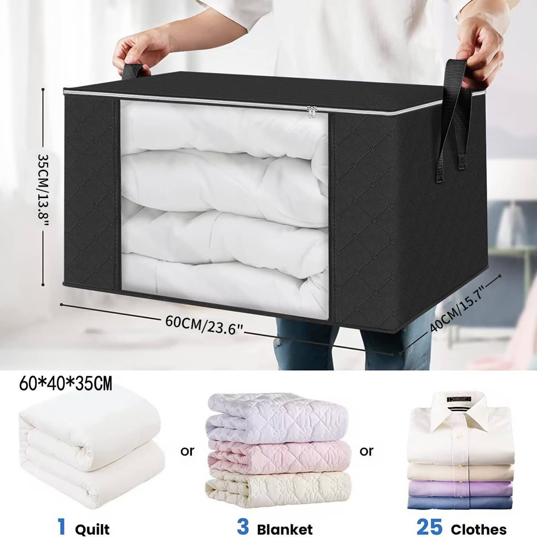 wandf - Wholesale Storage Bin - Horizontal Quilt Foldable Storage Bag-Non-Woven Storage Box4