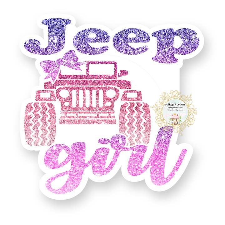 Jeep Girl Adventure Outdoors 4 Wheeler Vinyl Sticker for wholesale by cottage + crown