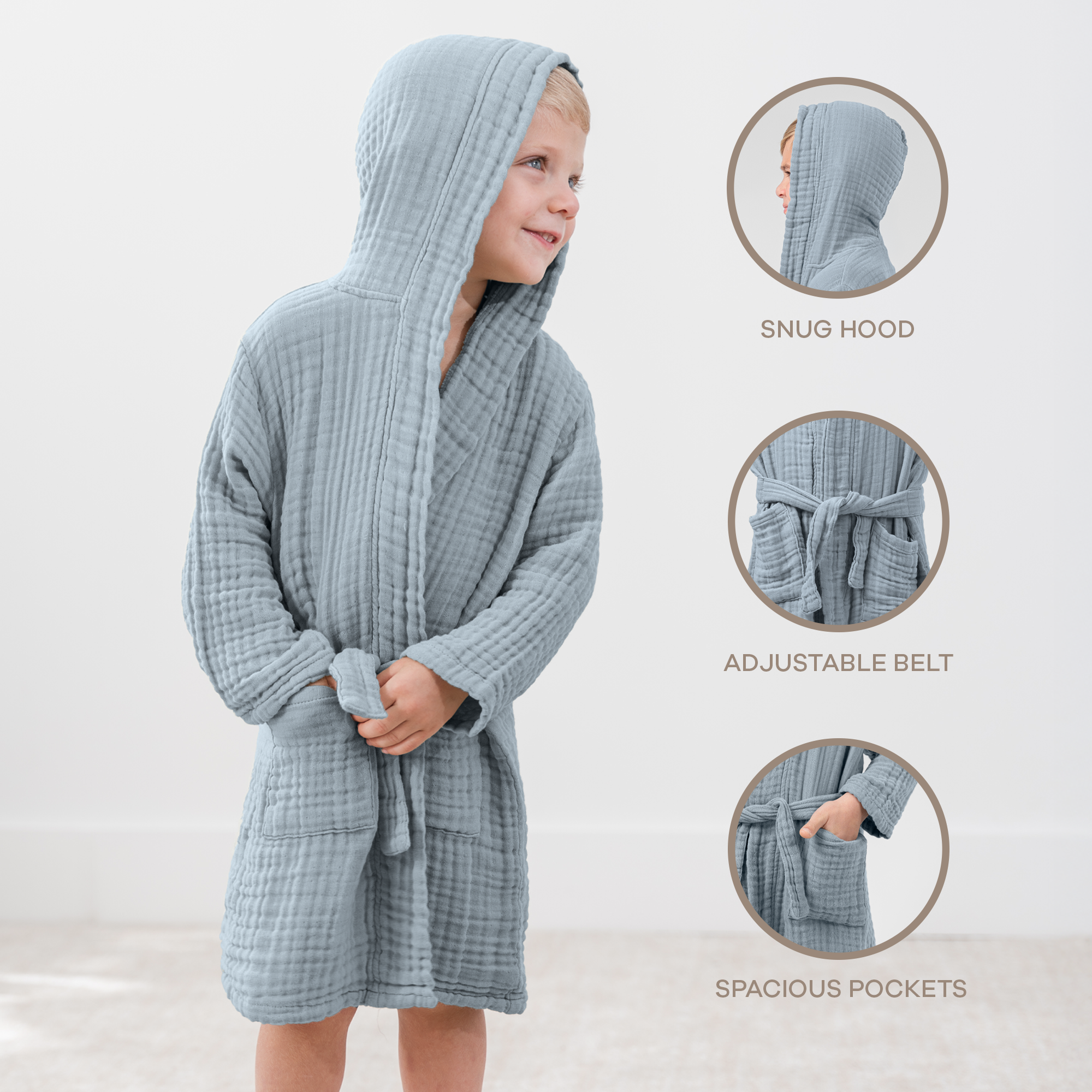 Comfy Cubs - Wholesale Robe - Kids - Muslin Bath Robe for Kids, Cotton Bathrobe by Comfy Cubs27