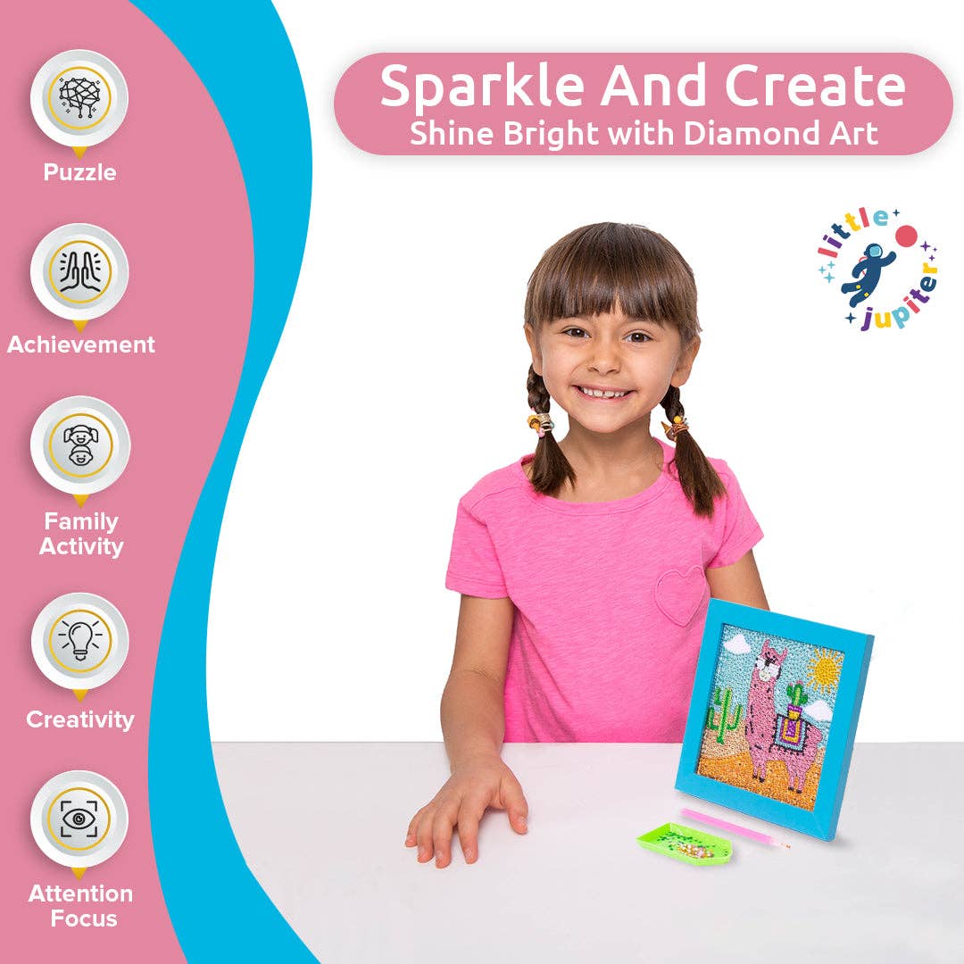 AYK Brand - Venta al por mayor Kit de manualidades - Niños - Juego de kit de arte con diamantes de 7 1/8 pulgadas x 7 1/8 pulgadas con marco (llama con marco azul)1