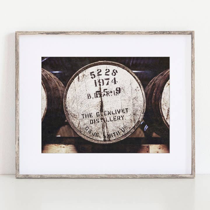 Glenlivet 1974 Whiskey Barrel Art Print | Rustic Vintage for wholesale by Lisa Russo Fine Art