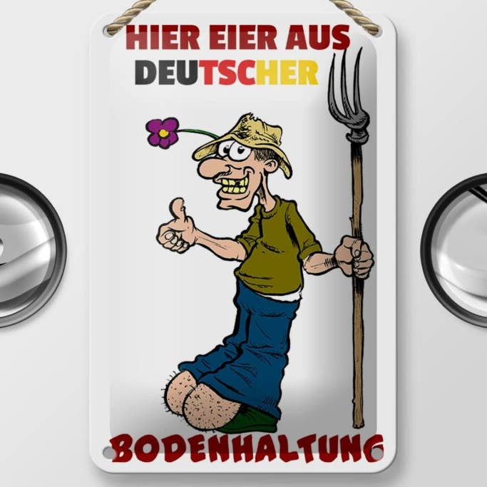 Femer - Wholesale Sign - Tin sign note 12x18cm eggs made from German farming decorative sign