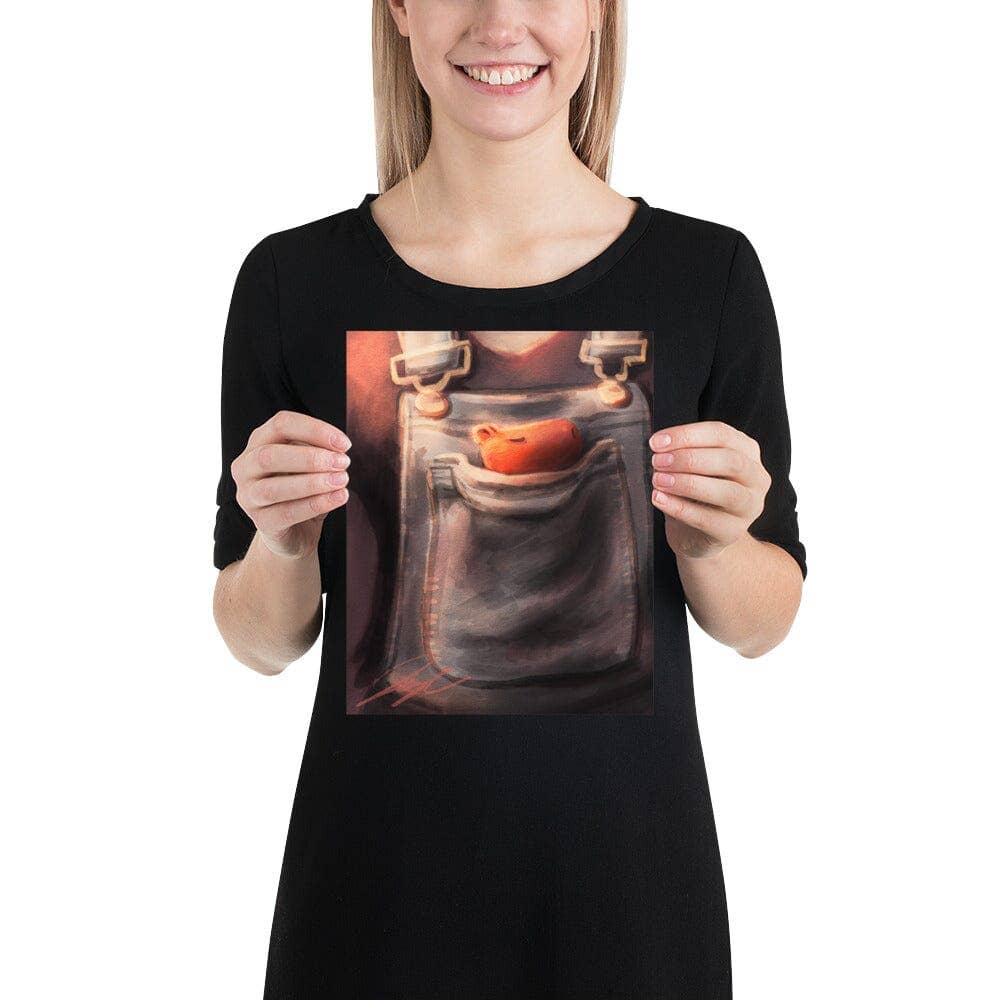 JoyousJoyfulJoyness - Wholesale Painting/Drawing - "PocketBara" Painting | Painting of a Miniature Capybara in a Pocket [Unfoiled]1