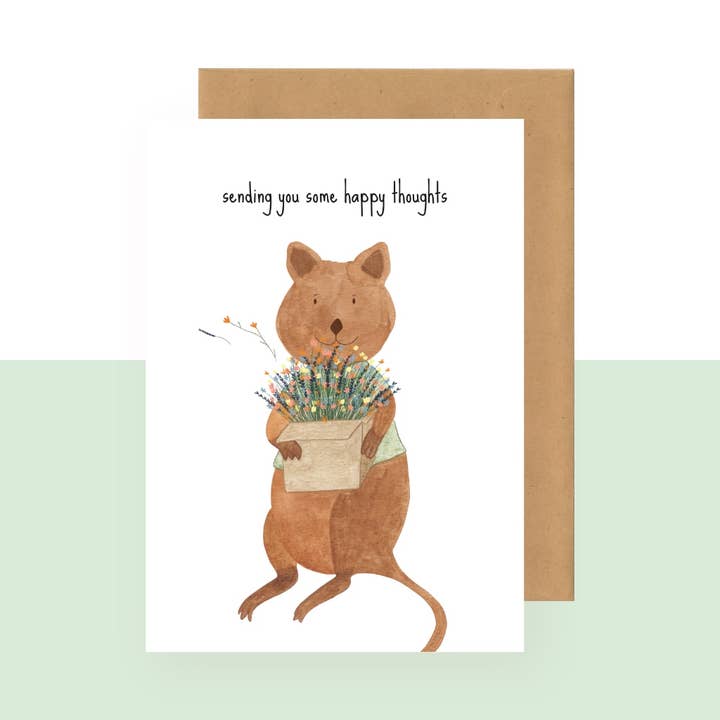 Postcard - happy thoughts for wholesale by Studio Bertha