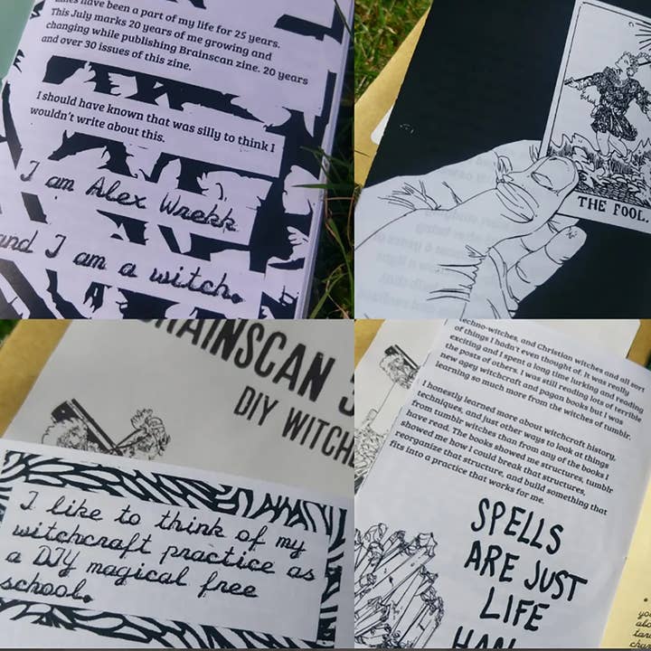 Brainscan Zine Issue 33 Un'esplorazione della stregoneria secolare per la vendita all'ingrosso da parte di Portland Button Works