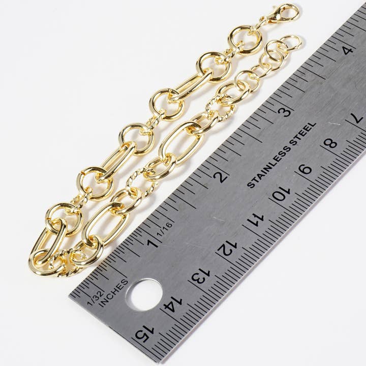 OHBOOBA DESIGN – Pulseira de elo e corrente por atacado – Pulseira de corrente de elo mergulhada em ouro 18K4