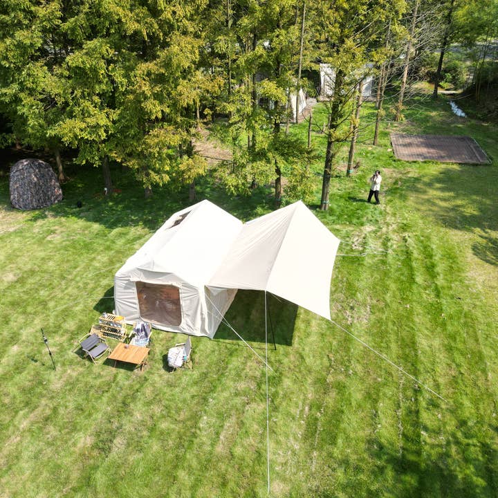 39F Inc. - Wholesale Tent - 9.8x13ft Inflatable Tent with Canopy &Pump Army Green&Beige19