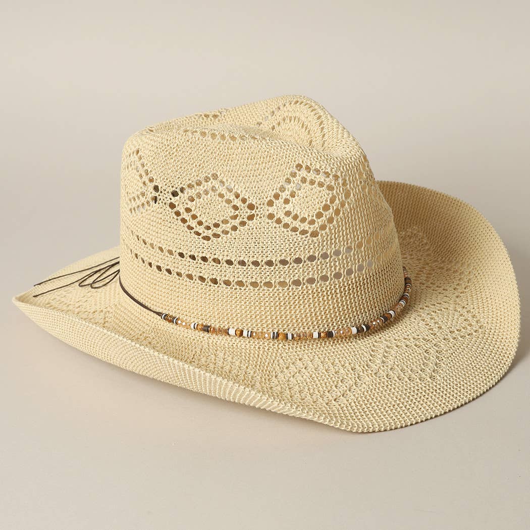 Fashion City - Wholesale Straw Hat - Women's - Eco-Friendly Woven Cowboy Panama Adjustable Sun Hat2