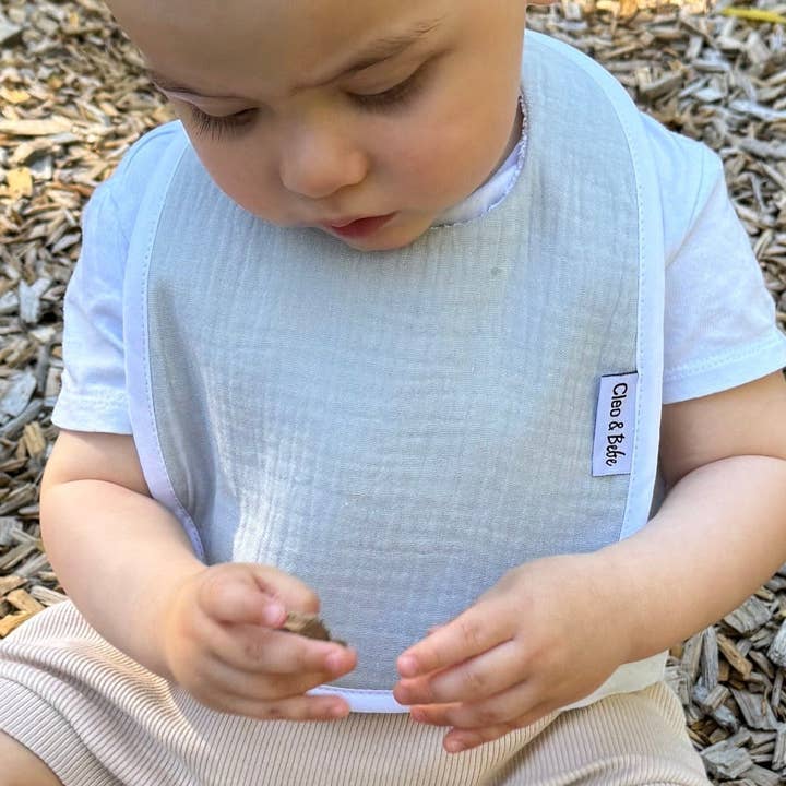 Waterproof Classic Bib - Sky Blue for wholesale by Cleo & Bebe