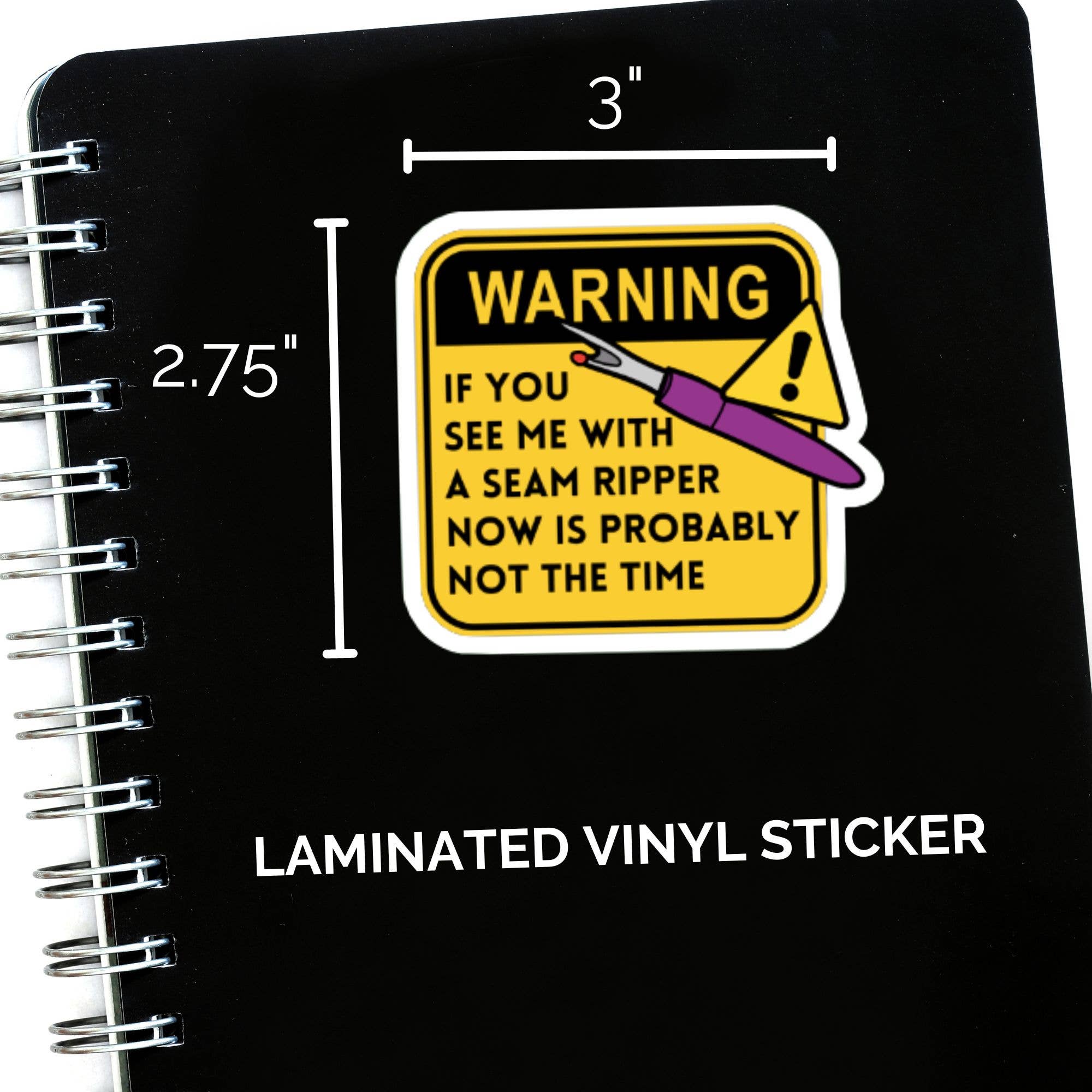Roxanne Johnston Designs - Wholesale Sticker - Funny Warning Sticker For Sewers1