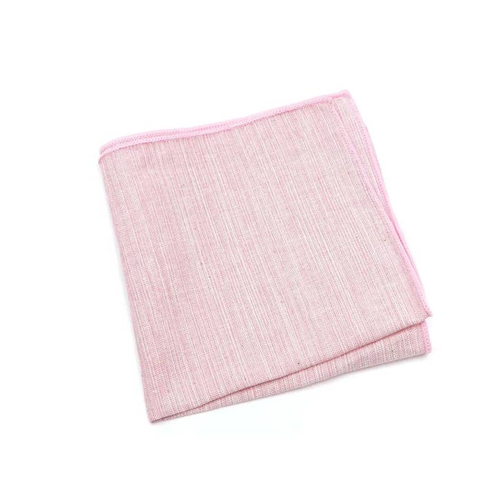 Tie Mood - Wholesale Pocket Square - Men's - Charlie Blush Pink Linen Pocket Square