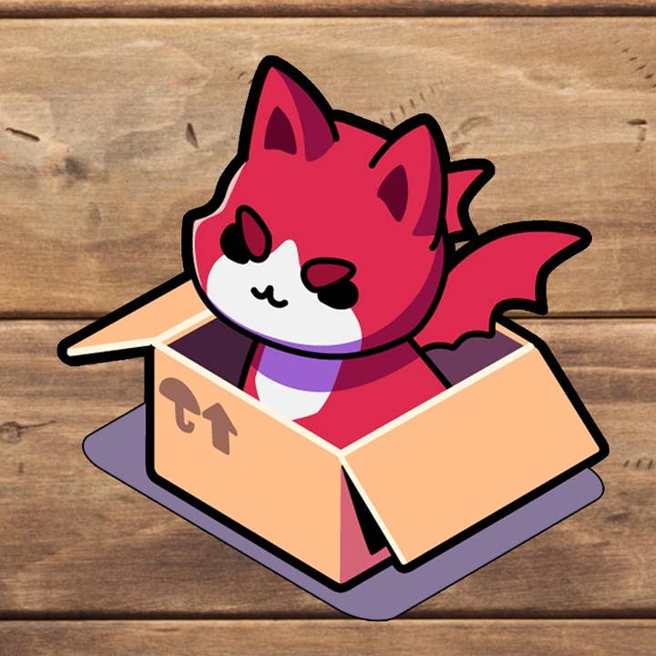 Pegatina Cat in a Box para venta al por mayor de C3DAR Design