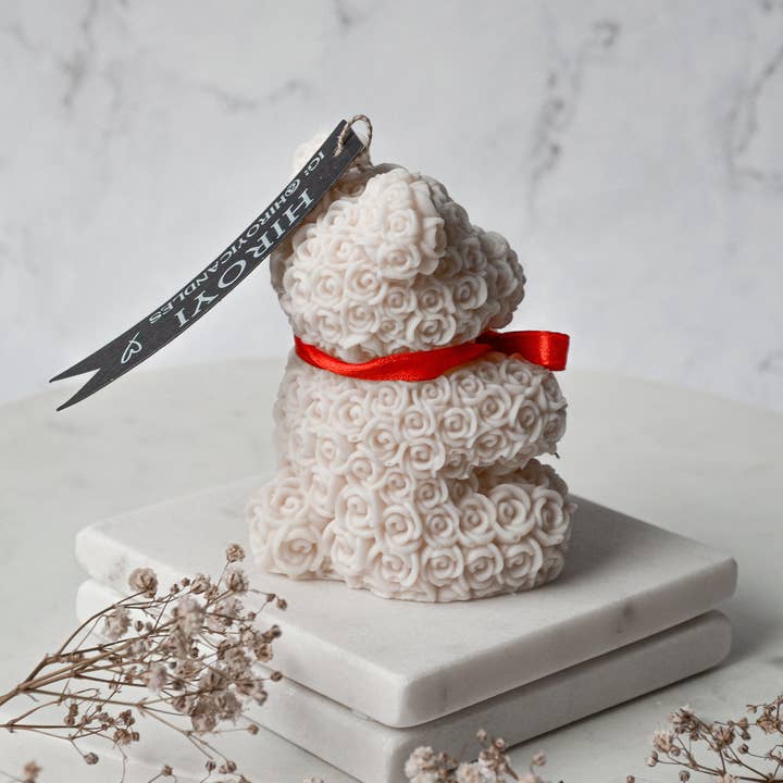 Hiroyi Decor - Wholesale Novelty Candle - Small Rose Teddy Candle1