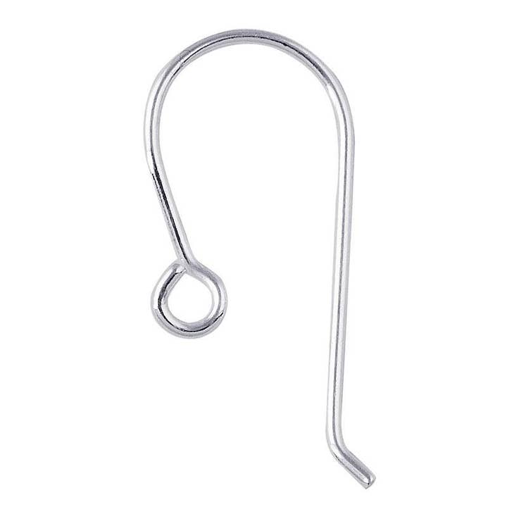 Bali Designs - Wholesale Craft supplies - FSF-107-S Silver Overlay Simple Style Fish Hook Earwire With Outside Loop
