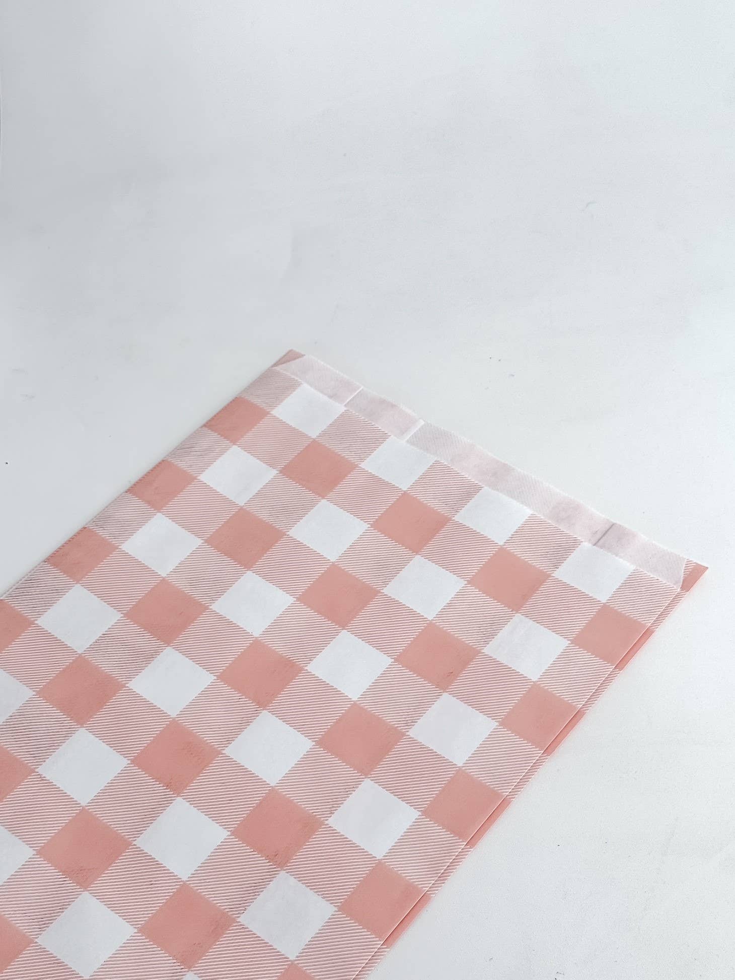 CHIC&PAPER - Wholesale Flat Wrap - Flat Envelopes 24 + 6 x 42 cm 100 LARGE VICHY Peach